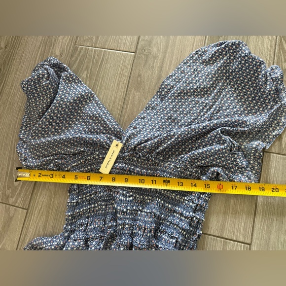 Max Studio|Blue Polka Dot Women's Wide leg jumpsuit w smocking•••NWT,Boho style - Picture 14 of 15